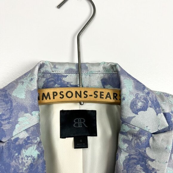 Banana Republic Womens XS Blue Floral Blazer Button-Up Jacket - Picture 2 of 5